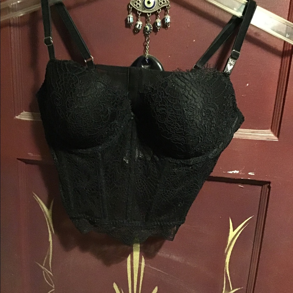Victoria secret black corset bra 34c
